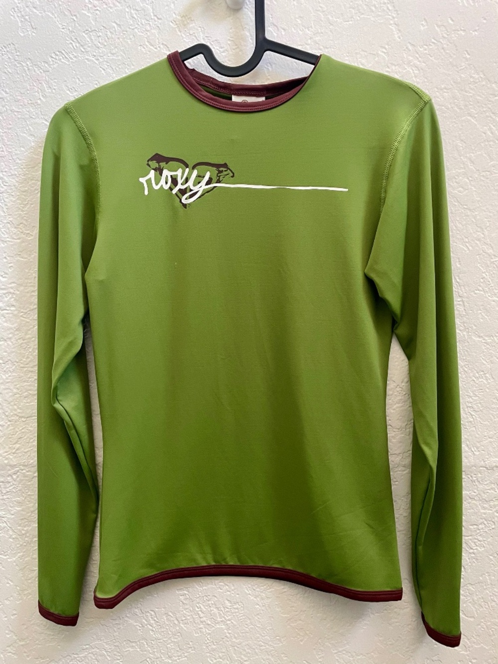 Roxy Vintage Y2K Womens small olive green/brown long sleeve rash guard swim top